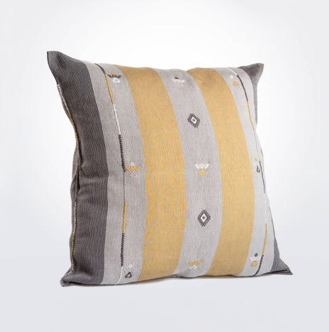 Gray And Gold Mexican Pillow Cover