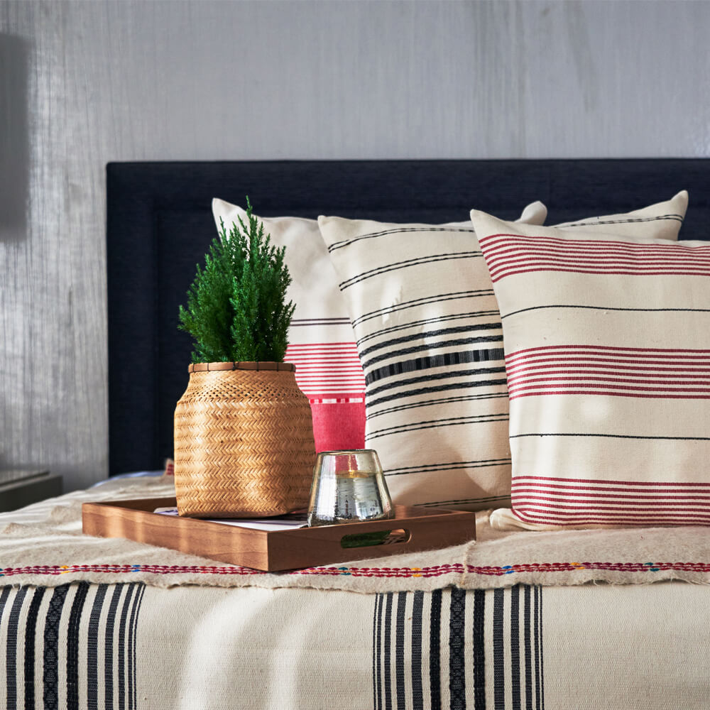 White-and-pink-striped-pillow