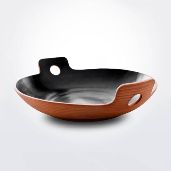 Large spaghetti bowl with black inside product picture.