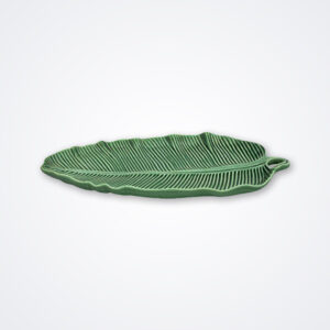 Small banana leaf shaped platter product picture.
