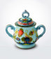 Blue Majolica Sugar Pot
