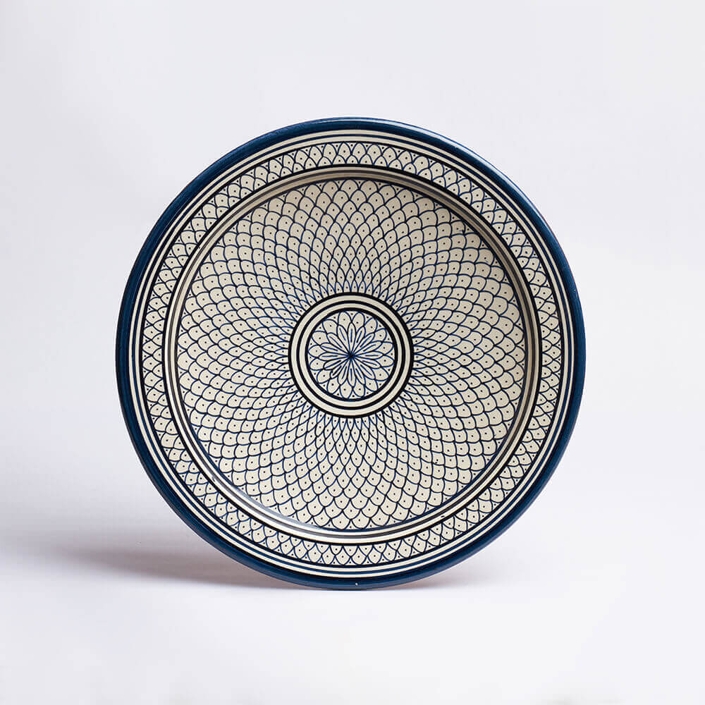 MOROCCAN FEZ BLUE AND WHITE PLATTER