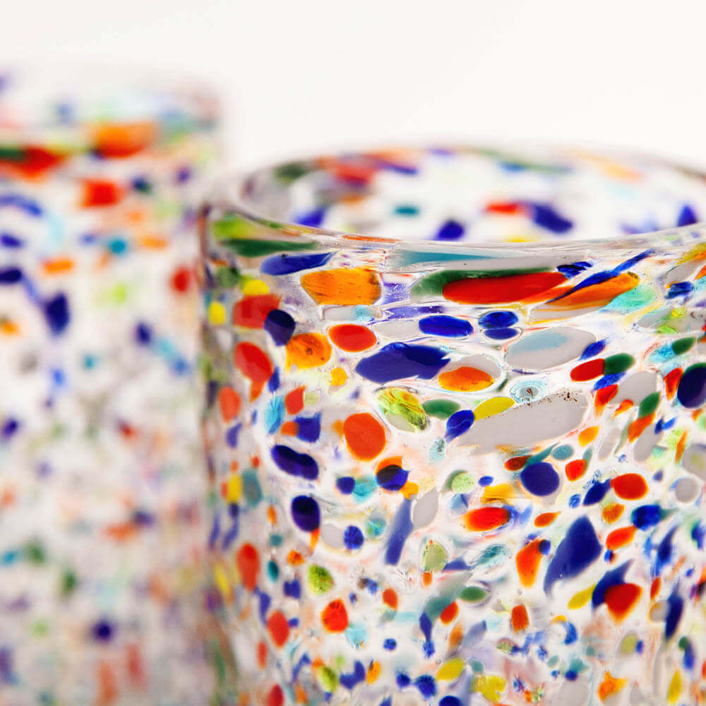 MULTICOLOR CONFETTI WATER GLASS SET Maison Numen