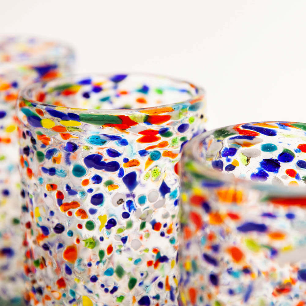 MULTICOLOR CONFETTI WATER GLASS SET Maison Numen