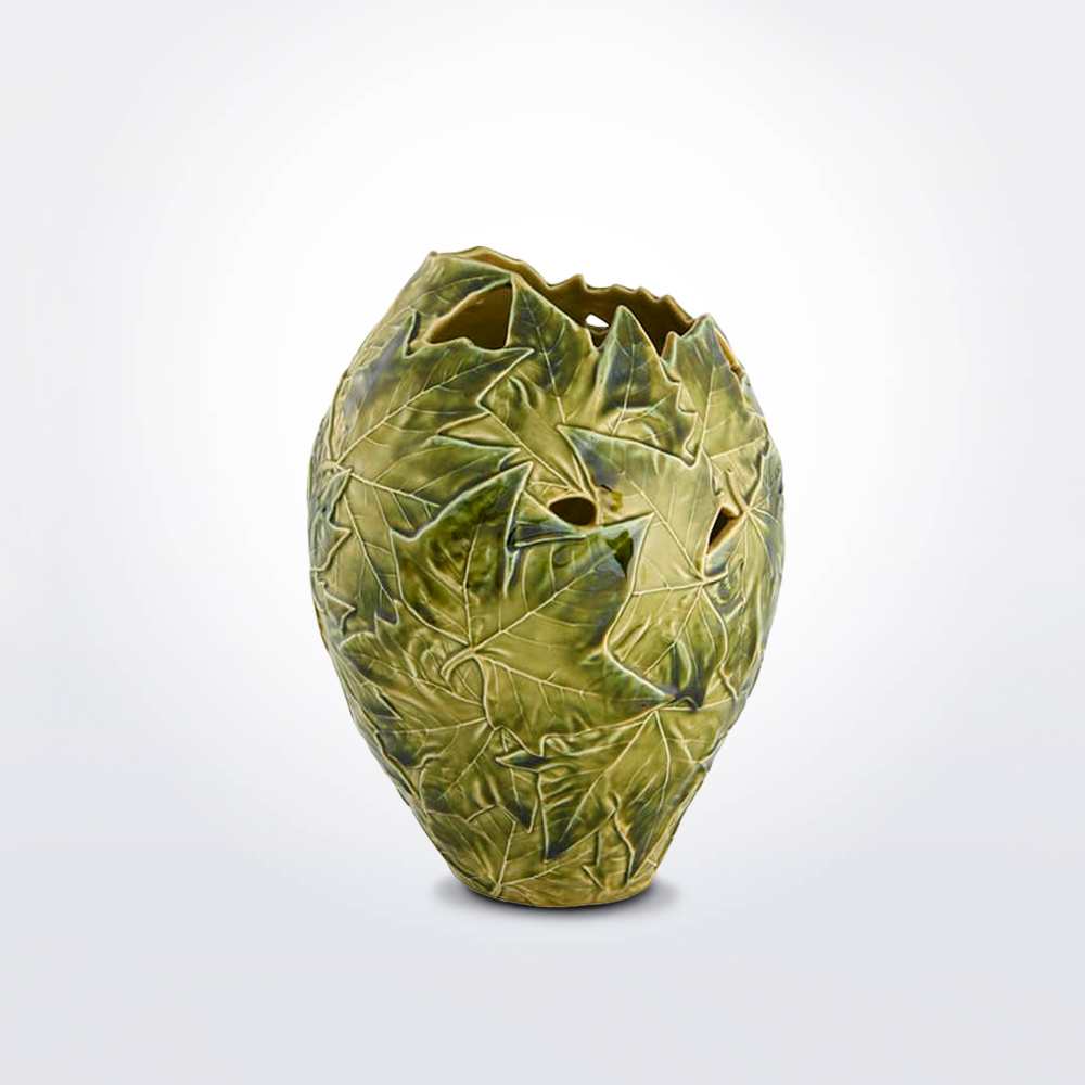 Plantain Leaves Ceramic Short Vase Shop at Maison Numen