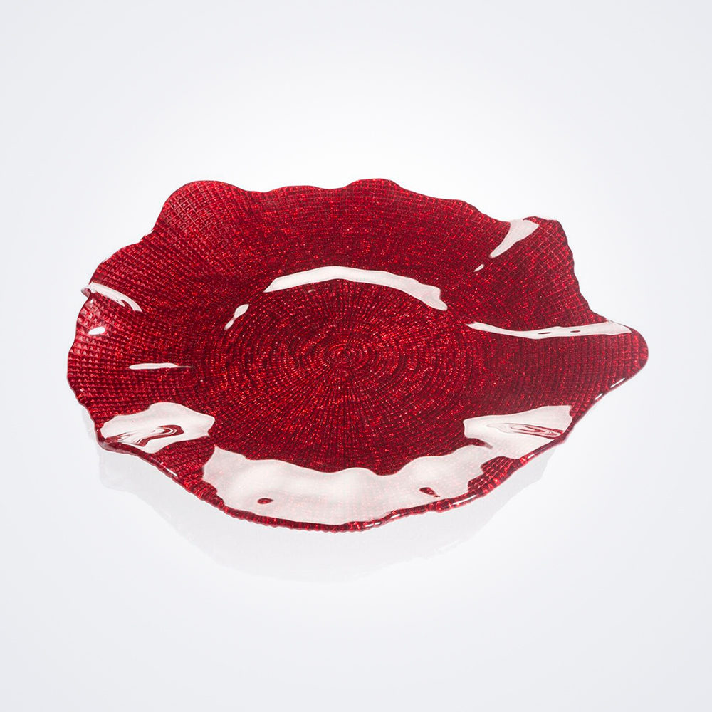 Folies red wavy charger plate product picture.