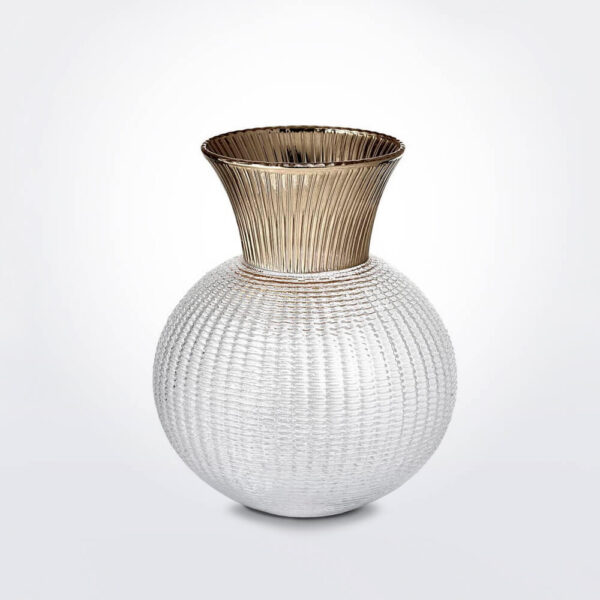 Small Ophelia Clear & Champagne Glass Vase product image.