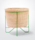 Large Palm Leaf Basket with Green Stand