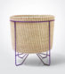 Large Palm Leaf Basket with Purple Stand