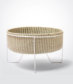 Medium Palm Leaf Basket with White Stand