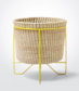Large Palm Leaf Basket with Yellow Stand