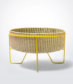 Medium Palm Leaf Basket with Yellow Stand