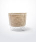 Small Palm Leaf Basket with White Stand