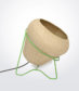 Palm Leaf Lamp with Green Stand