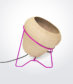 Palm Leaf Lamp with Pink Stand