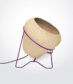 Palm Leaf Lamp with Purple Stand