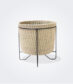 Small Palm Leaf Basket with Black Stand
