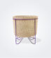 Small Palm Leaf Basket with Purple Stand