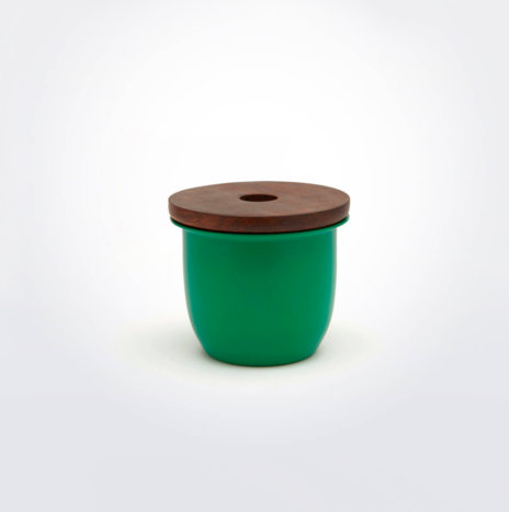 Green Metal & Wood Container