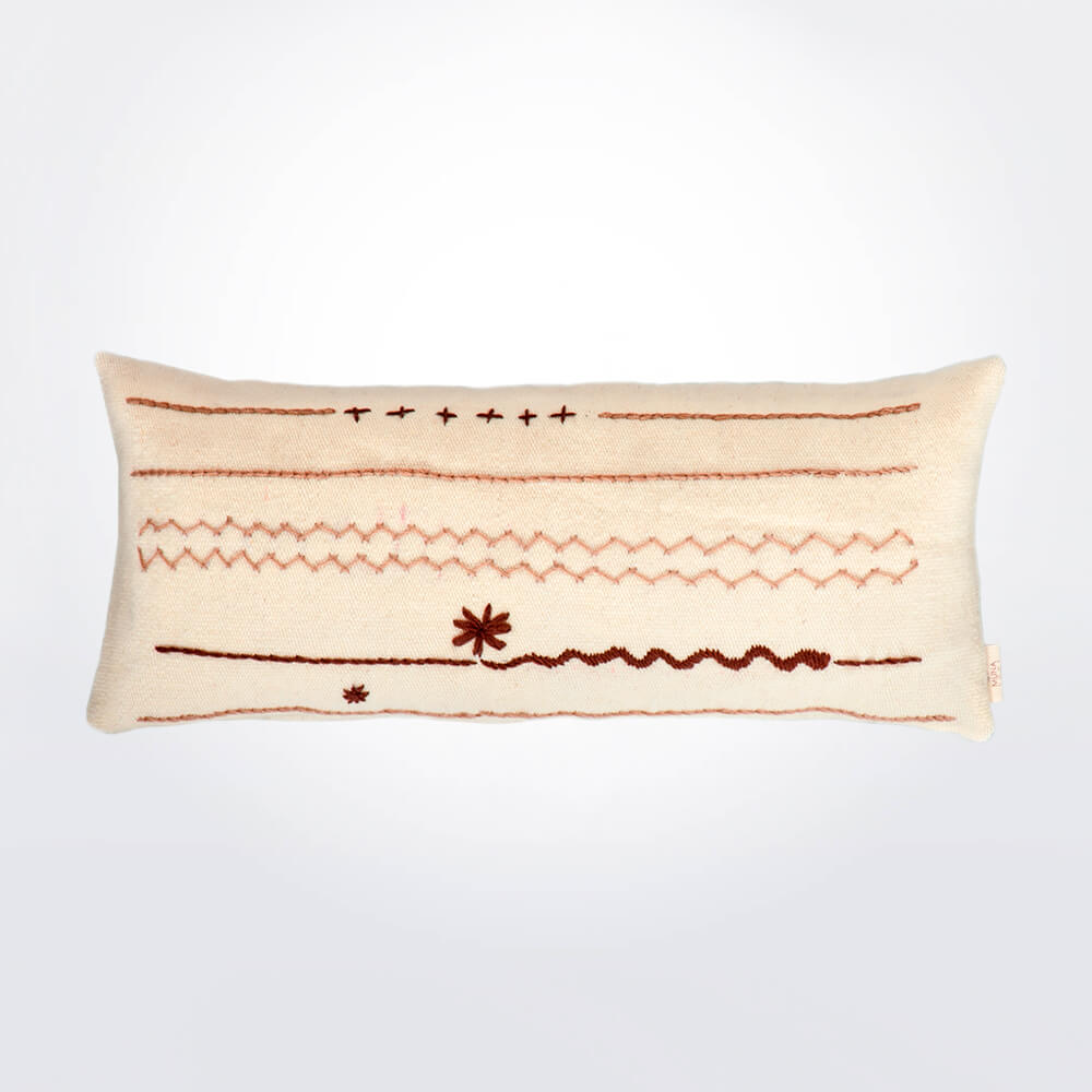 Natural & Brown Wool Lumbar Pillow Cover