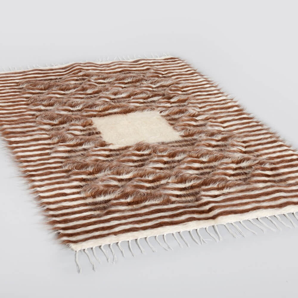 Natural-and-brown-striped-wool-rug