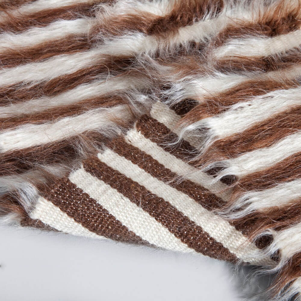 Natural-and-brown-striped-wool-rug