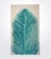 Natural & Turquoise Leaf Wool Rug