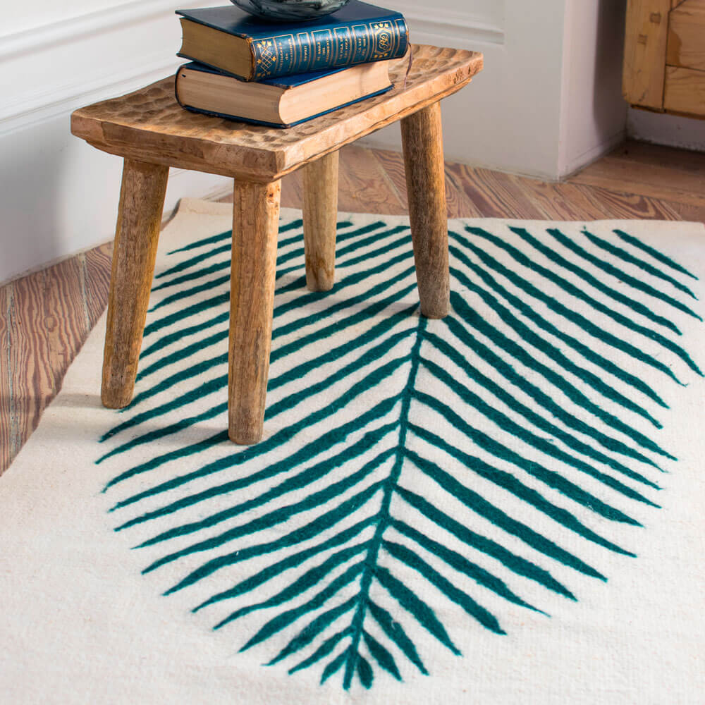 Natural-and-turquoise-leaf-wool-rug-7