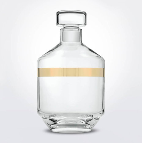 Clear & Gold Liquor Glass Bottle