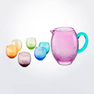 Colorful glass jar beaker set.