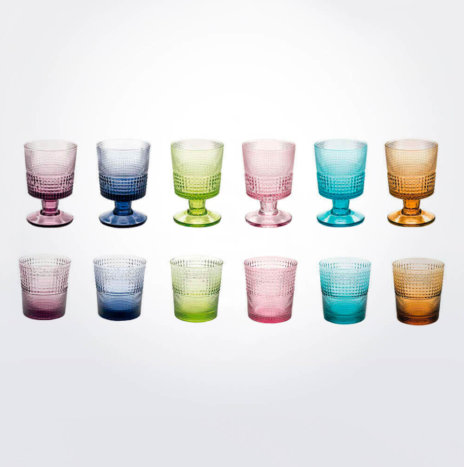 Colorful Glass and Cup Set