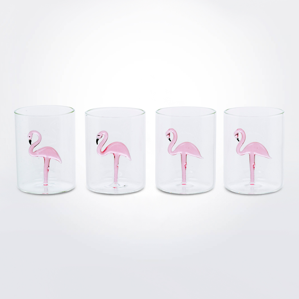 Flamingo glass set