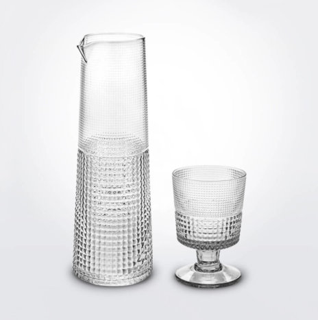 Glass Cup and Carafe Set