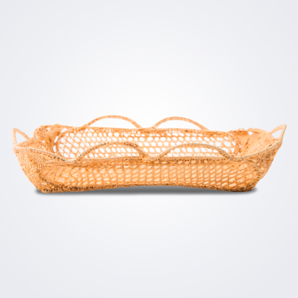 Rectangular raffia basket product picture.
