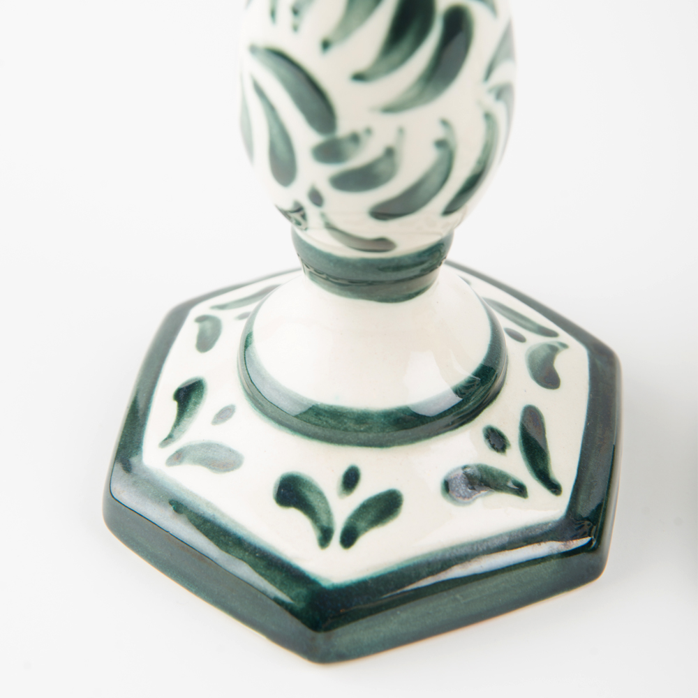 Handpainted-ceramic-candle holder-set-3