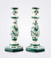 Handpainted Ceramic Candle Holder Set