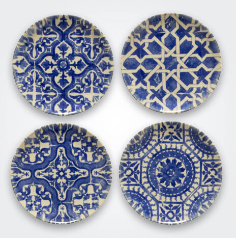 Algarve Ceramic Dessert Plate Set