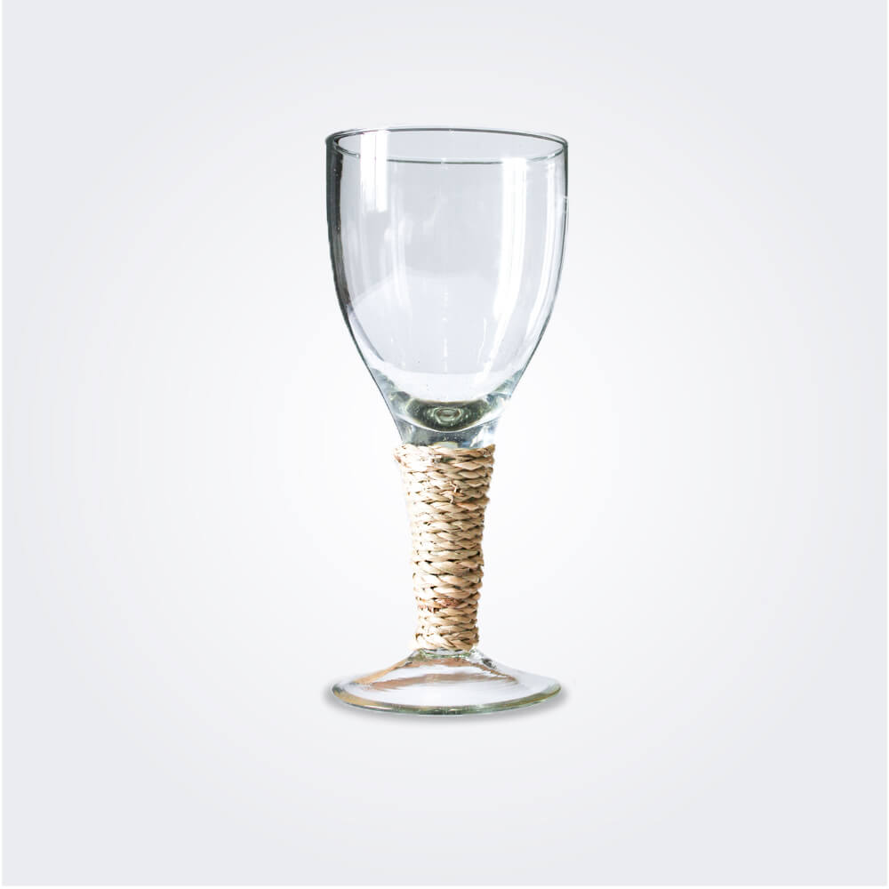 Large seagrass wine glass set product picture.