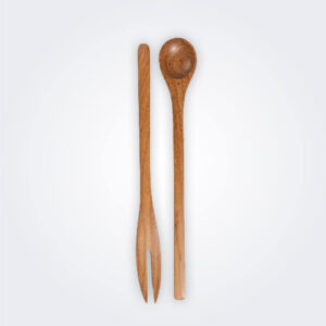 Wooden salad serving set product picture.