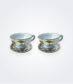 Light Blue Majolica Teacup Set
