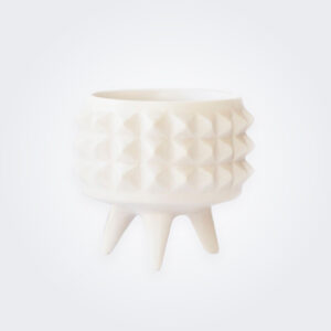 White spike ceramic pot product picture.