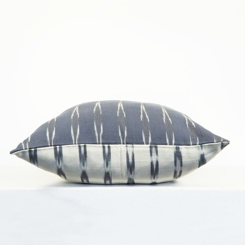 Gray ikat square pillow cover