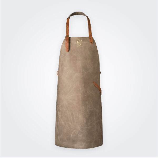 Vintage leather apron gray product photo.