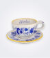 Blue Flowers Personalized Cup and Saucer Set