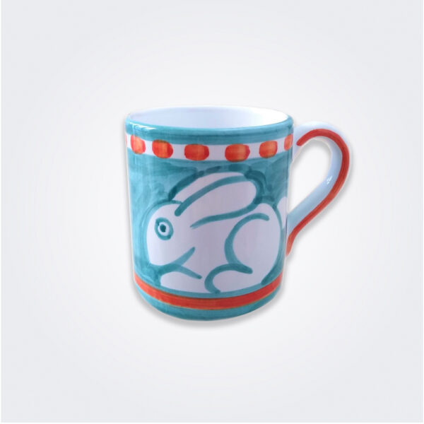 Rabbit ceramic mug product picture.