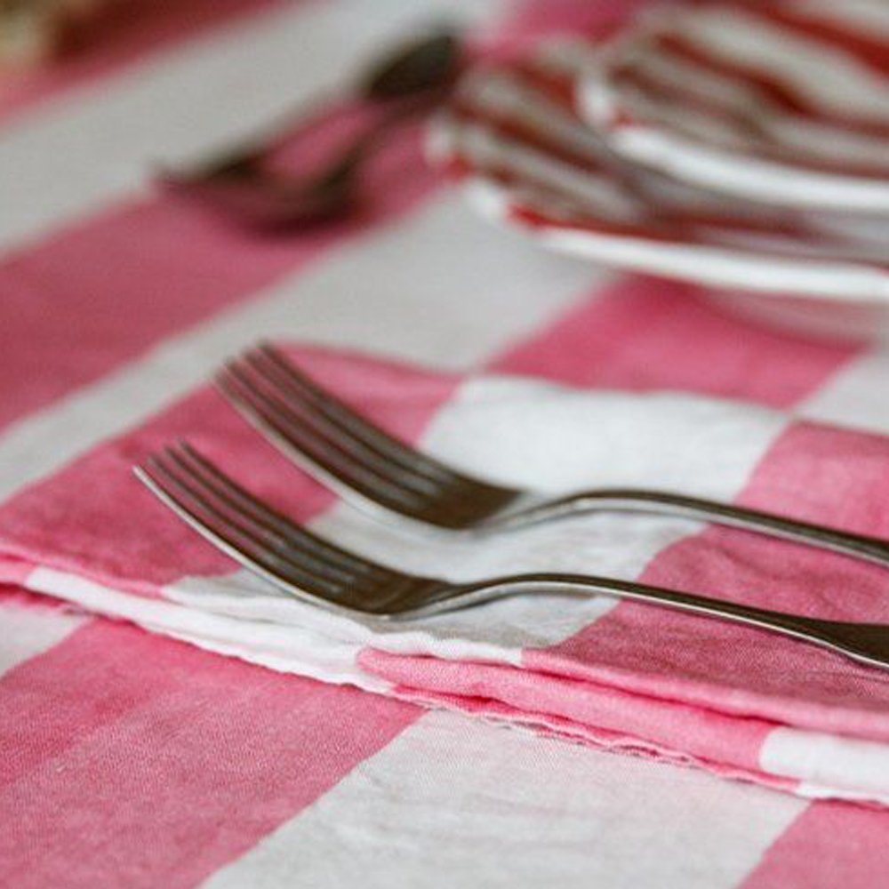 Pink Striped Linen Napkin 4