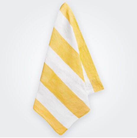 Yellow Striped Linen Napkin