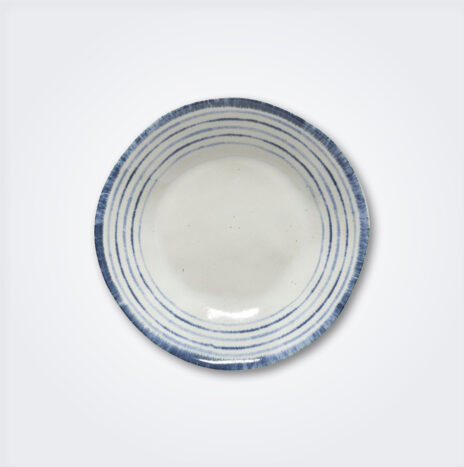Blue Rim Pasta Plate Set