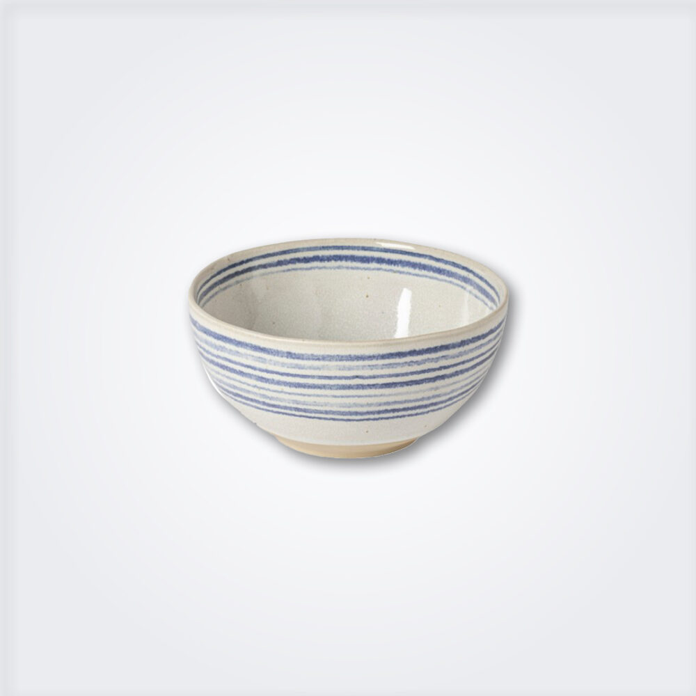 Blue rim soup:cereal bowl set