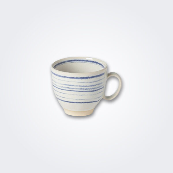 Blue rim mug set product picture.
